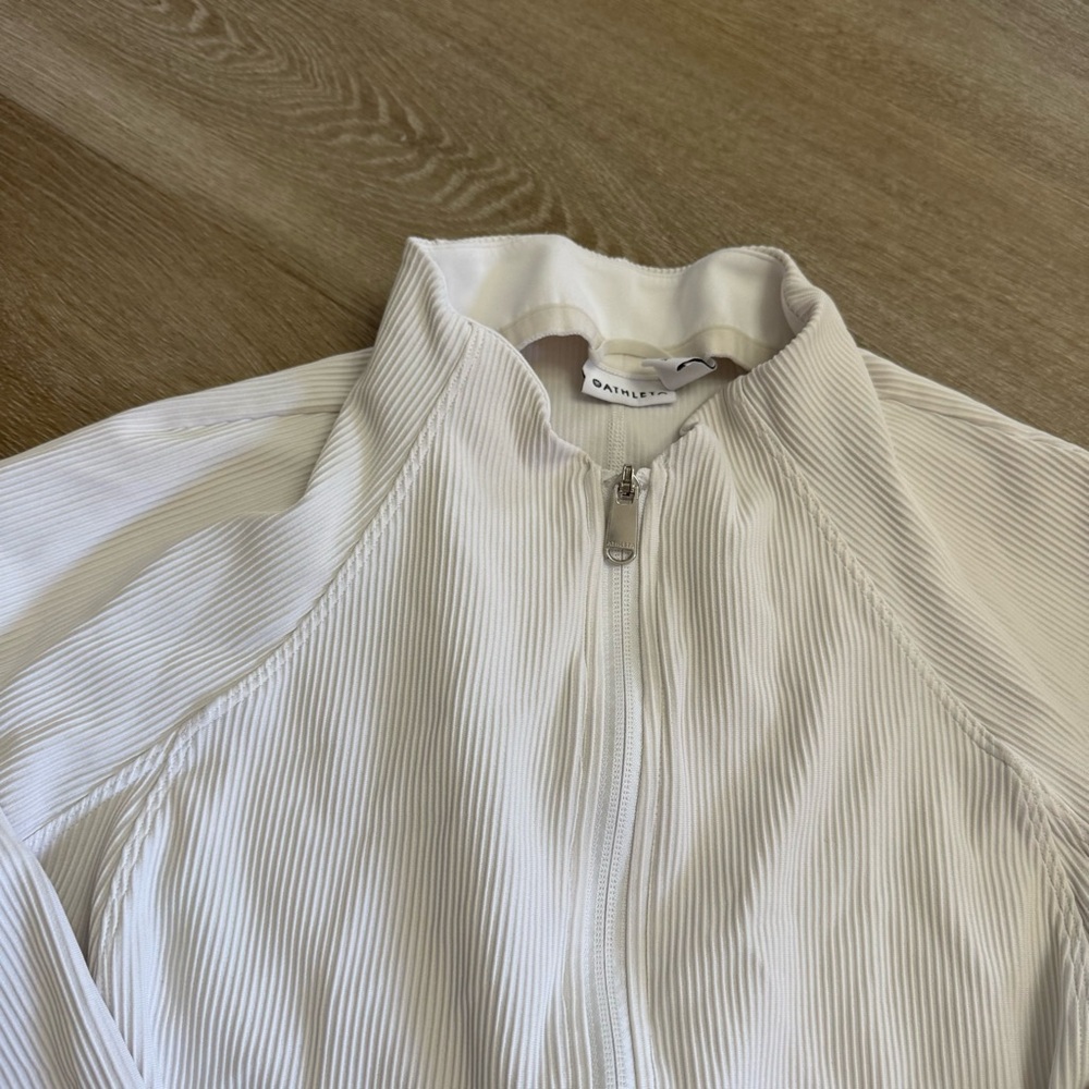 Athleta Salutation Jacket White Ribbed - image 4